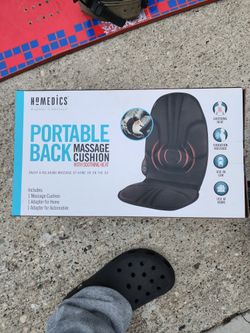 Homedics Portable Heating and Vibrating Back Massage Cushion with Soothing Heat