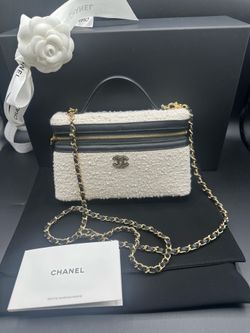 Chanel slim vanity Coco beach ecru tweed