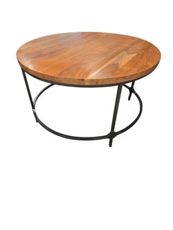 Henley Coffee Table Wood top and Iron base from kirklands
