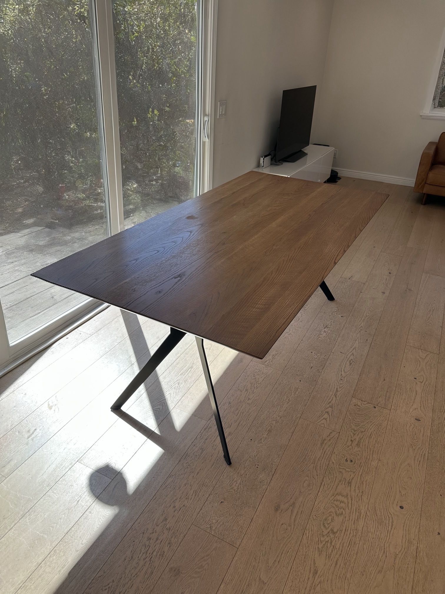 Mid-Century Modern Wood & Metal Dining Table – 39.5” x 78.5”