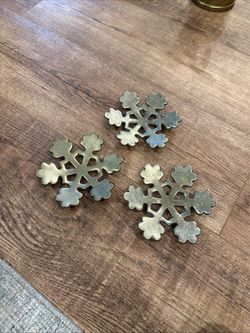 (3) 5in. Brass Snowflakes