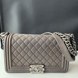 Chanel Grey Medium Boy 