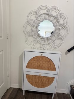 mirror with shoe storage