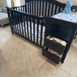 AFG Baby Furniture Kali 4-in-1 Convertible Crib and Changer, Espresso