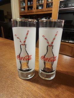 Coca-Cola Tall Frosted Glasses Set of 2