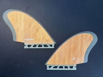 Futures K1 Keel Fins, Bamboo Honeycomb Twin Set, Retro Fish