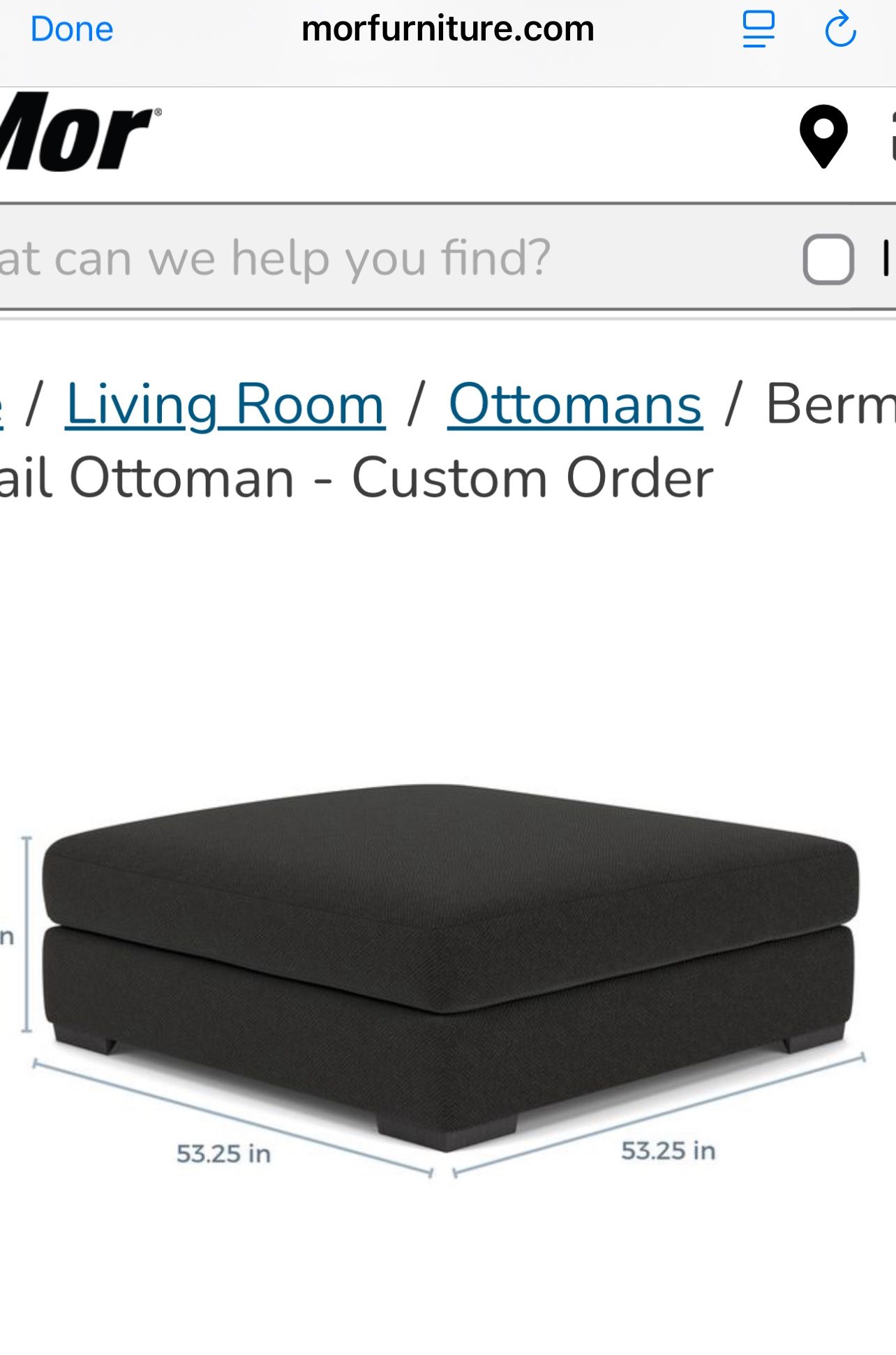 Mor Furniture Large Ottoman