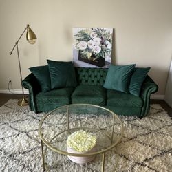 Somerville Chesterfield Tufted Velvet Green Sofa by Christopher Knight Home