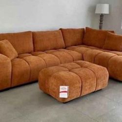 Orange Sectional Sofa New 120x81 Sectional With Ottoman 