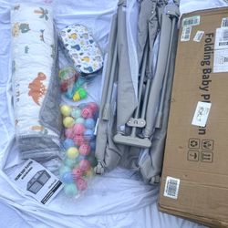 Foldable Baby Playpen with Play Mat 71x59 (Price Firm)