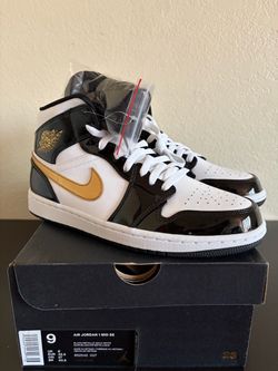 Jordan 1 Mid PL Black Gold size 9 DS $100 Cash FIRM