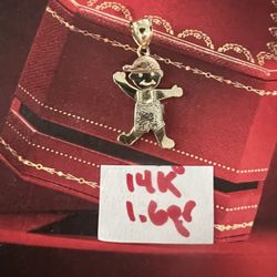 14K Solid Gold Pendant For Wedding 1.6Gr 