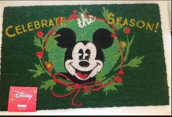Christmas Mickey door mat