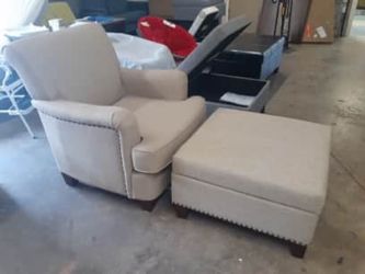 new accent chair with storage ottoman