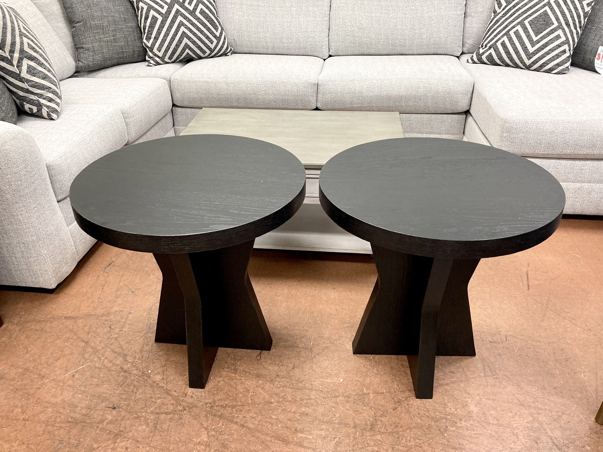 New Set (2) Black End Tables — Special