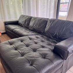Black Leather Sofa – $350 