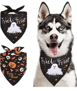 Kytely Pet Halloween Costumes Dog Bandanas Double Sided Fall Halloween Bandanas/Outfits for Dogs Cats