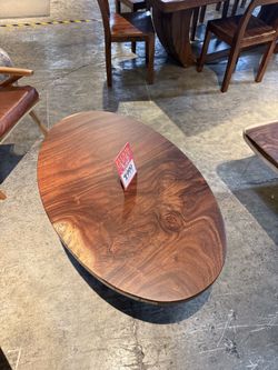 MEGA SALE! Monkey Pod Oval Table w Metal Legs (Save $999)