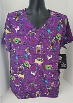 Nightmare Before Christmas Scrub Top size Large