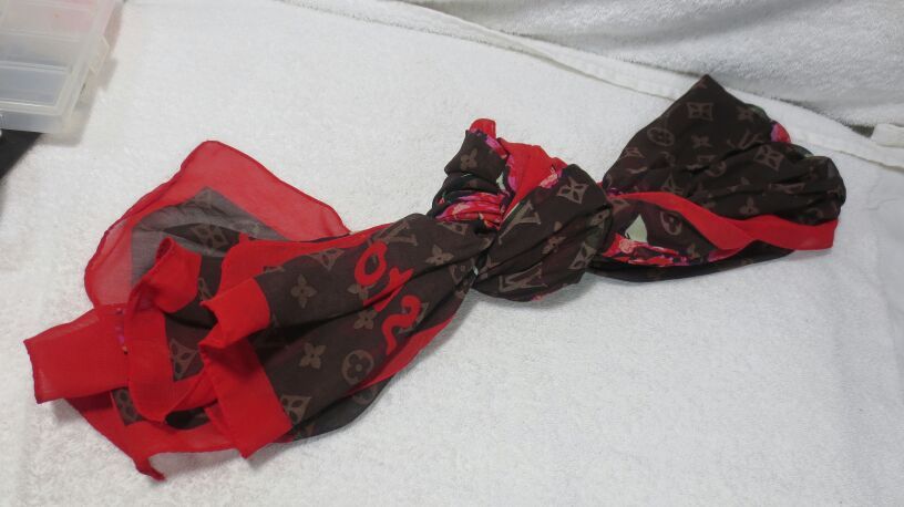 Louis Vuitton silk rose scarf LV