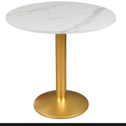 Modern Faux Marble Gold Accent Table – New in Box