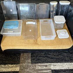 ORGANIZER PLASTIC CONTAINERS AND CONTAINERS WITH LIDS THAT SEAL AND EXTRA LID $15 FOR ALL CONTAINERS WITH LIDS $4 EACH FOR ALL OTHER CONTAINERS