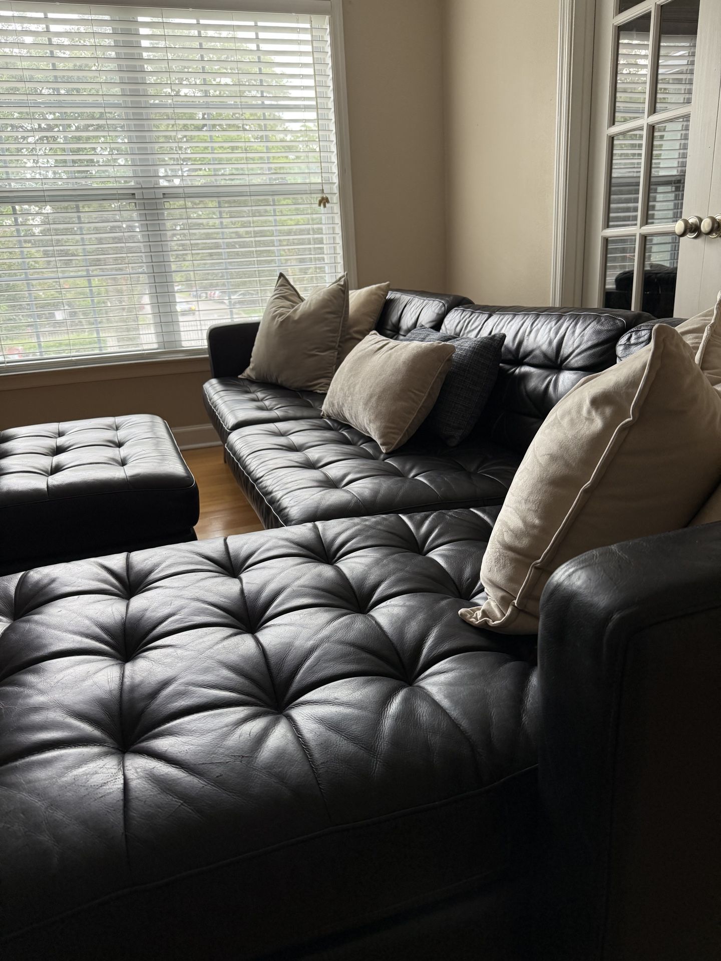 Black Couch With Ottoman