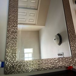 Mirror  With Gold Frame. 32x56 Inches