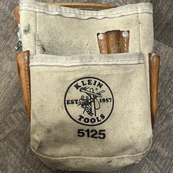 Vtg KLEIN TOOLS Electrician Canvas Multi Tool Belt 5125 -  5 Pocket Pouch Bag