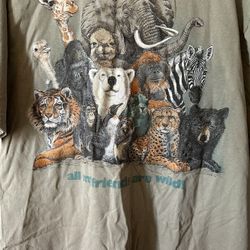 Vintage All My Friends Are Wild! Jerzees Heavyweight Cotton Green Large