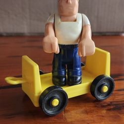 Vintage 1977 Fisher Price Husky Helpers Fireman &1972 Luggage Cart