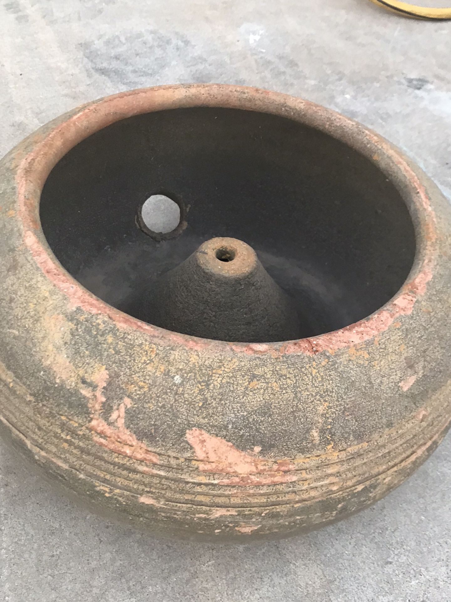 Garden Hose Pot - The HC Companies 21" Hose Storage Holder for Discrete Outdoor Hose Storage Clay