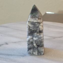 3.3" Approximately Sparkling Druzy Sphalerite Tower Quartz Crystal 