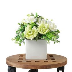 12-Inch Wooden Rolling Planter Dolly with 360?Rotating Casters, Light Brown

