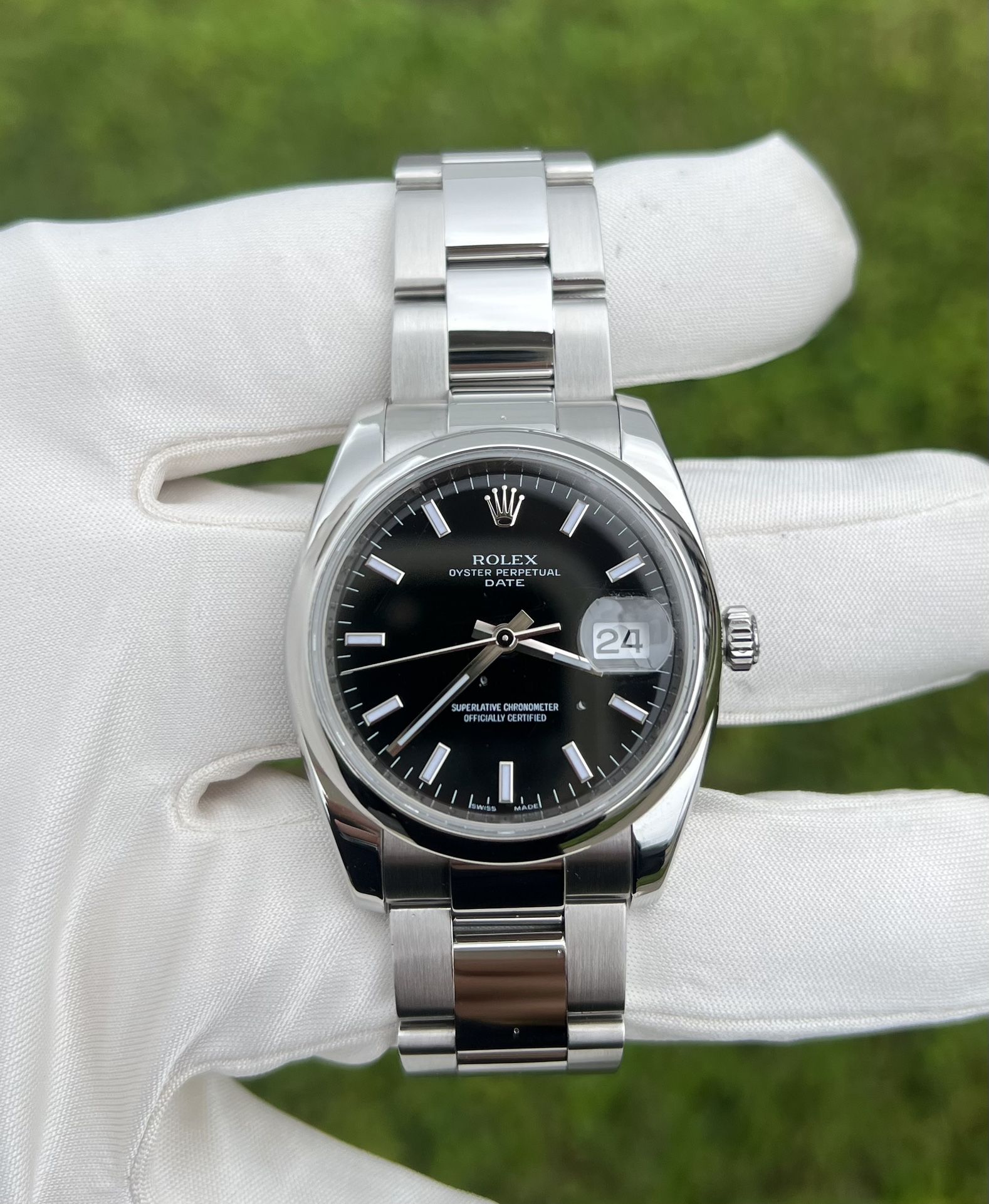 Rolex Oyster Perpetual Date Black Dial Reference 115200 for Sale in ...