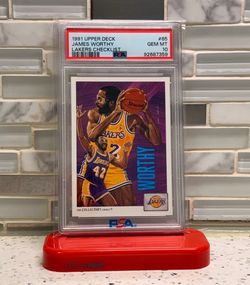 1991 The Collectors Choice #85 James Worthy Signed Card PSA 10 Slabbed Los