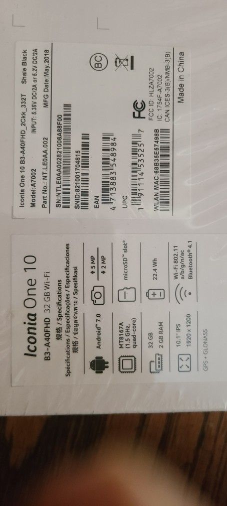 Acer Iconia One 10 Tablet