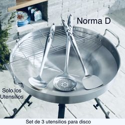 Juego de 3 utensilios grandes para disco.  nuevos en su caja