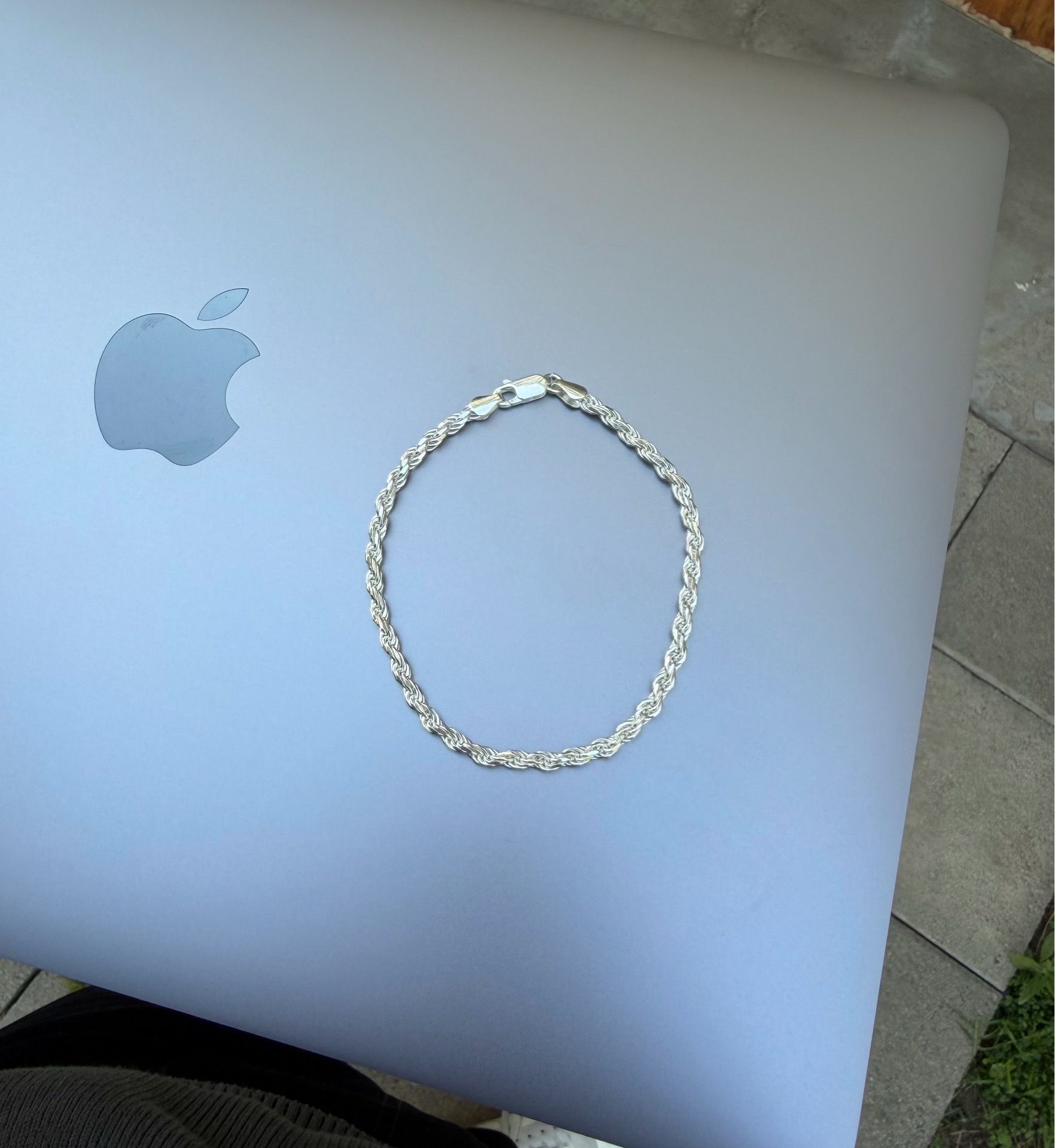 Silver rope bracelet 8โ
