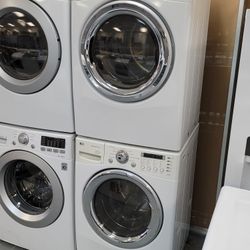 LG Front Loading Washer And Stackable Gas Dryer Set 