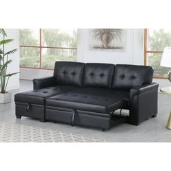 Vendo Seccional Sofá Cama Negro Reversible/preguntar Precio 
