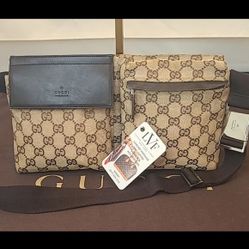 Canvas/leather/silver Waist Bag/Cross body bag