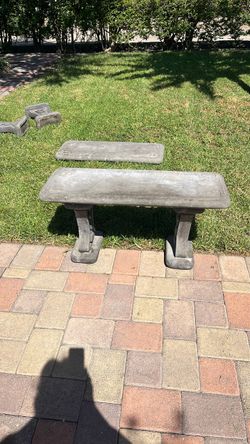 Concrete garden benches