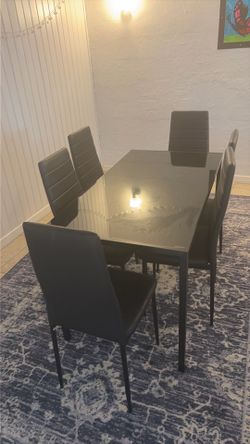 Dining table and s 6  chairs