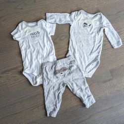 Carter's Baby Boy 3-Piece Bodysuits Pants Set Racoon, 3 Months