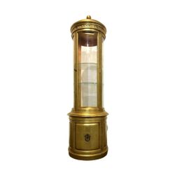 1970s Heirloom Gold Leaf Weiman Vitrine Circular Tower