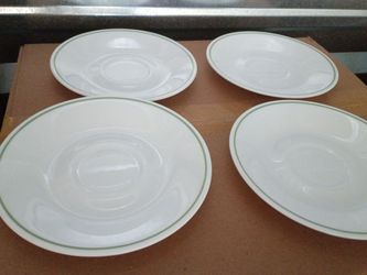 8 small vintage corelle saucer plates