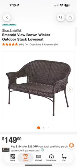 ❗️50% off msrp❗️Emerald View Brown Wicker Outdoor Stack Loveseat