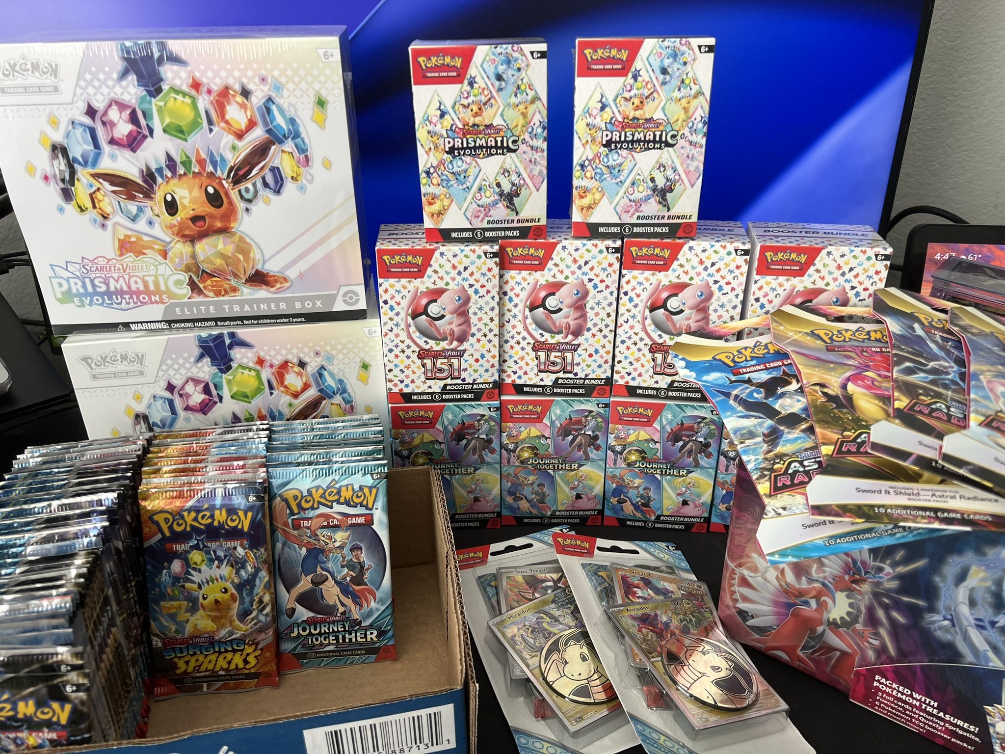 Pokémon S&V and SW&SH ETBs, Bundles, and Packs