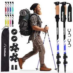 Trekking Poles - Lightweight, Collapsible Hiking Poles for Snowshoe & Backpacking Gear - Pair of 2 Walking Sticks for Hiking, 7075 Aluminum with Cork 